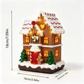 Luminous gingerbread Christmas house resin ornament with warm LED lights and dimensions - Gingerbread House Style C