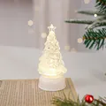 Veilleuse sapin de Noël en cristal transparent avec lumière LED chaude et étoile. - Base blanche (Style) / Noël arbre