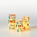 Vibrant Happy Birthday printed LED electronic candles set of three for festive atmosphere decoration - Swing Head / 7.5*10 Smooth Flat