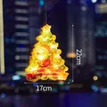 Festive LED light-up Christmas tree window hanger featuring Santa Claus, 22cm x 17cm - Christmas Tree / S