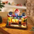 Detailed glowing Christmas resin ice cream shop ornament with warm LED night light - Ice Cream