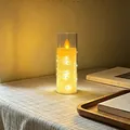 LED Elektronische Kerzenleuchte mit transparentem Acryldeckel und Deko-Lichterkette - 5.5*12.5 Schwingkopf Kupferdraht-Lampe