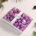 Set of 42 purple Christmas ball ornaments with glitter and shiny finishes - 42 Pieces/Pack / Purple