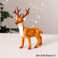Realistic 20x12cm faux fur Christmas reindeer figurine for festive holiday home decor - Small (20x12cm) / 1 Piece / Brown-Orange