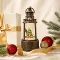 Antike Weihnachts-Schneekugel-Laterne Spieluhr mit leuchtendem Baum und Dekoration - Leuchtturm Weihnachtsbaum Stil