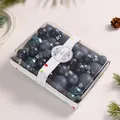 42-piece set of dark blue Christmas ball ornaments featuring glitter and matte finishes - 42 Pieces/Pack / Dark Blue