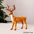 Realistic standing Christmas reindeer ornament figurine for holiday decor, 35x23cm size - Large (35x23cm) / 1 Piece / Brown-Orange