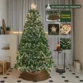 1.5m pre-lit artificial Christmas tree with star topper and crystal chain decorations - With Lights and Tree Skirt / 1.5m (150cm)