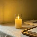 LED-Elektronik-Kerzenlicht mit transparenter Acrylhülle für warme Ambientebeleuchtung - Rundspitze / 7.5*15cm