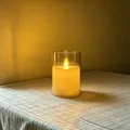 Warmgelbes LED-Kerzenlicht mit transparenter Acrylabdeckung für atmosphärische Dekoration - Schwingkopf / 7.5*10cm