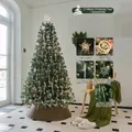 Premium 1.5m artificial Christmas tree set including lights and clear snowflake ornaments - Without Tree Skirt / 1.5m