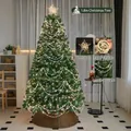Premium 1.8m artificial Christmas tree set with copper wire LED lights and star topper - Without Tree Skirt / 1.8m (180cm)