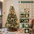 Set albero di Natale lusso 3m marrone dorato con ornamenti, luci e fiocchi - Pompon Dorato Sognante (Senza Base) / 3 Metri