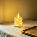 Warme LED-Kerze im Glas mit festlicher Lichterkette für gemütliche Atmosphäre - 7.5*12.5 Bullet-Kopf Kupferdraht-Lichtstil