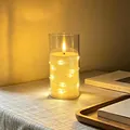 Elektronische LED-Kerzenlampe mit Lichterkette in transparentem Zylinder. - 7.5*15 Bullet-Kopf Kupferdraht-Lichtstil
