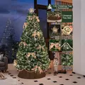 1.5m luxury DIY Christmas tree with lights, star topper and gold bow decorations - Cream Bows + Lights + Tree Skirt / 1.5m (150cm)