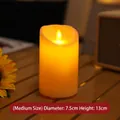 Medium flameless LED candle with warm glow, realistic flickering flame, 7.5x13cm - 7.5*13CM / Simulation USB Rechargeable (Medium)