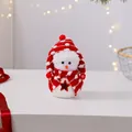 Lindo mini muñeco de nieve de Navidad de peluche con gorro y bufanda de punto rojo. - Estilo de Sombrero Rojo / Pequeño (12*19cm)