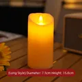 Rechargeable LED electronic flameless candle with 15.6cm height for wedding decor - 7.5*15.5CM / Simulation USB Rechargeable (Long)