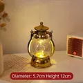 Vintage golden LED lantern night light 12cm height for Christmas decor gift item - Gold