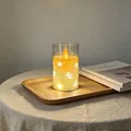 Warme LED-elektronische Kerze mit Lichterkette in einem transparenten Acrylzylinder - 7.5*12.5 Schwingkopf Kupferdraht-Lichtstil