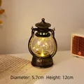 Vintage LED lantern night light with bronze finish, 12cm tall for home decor - Brushed Gold