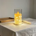 LED flackernde Kerzenlampe mit transparenter Hülle und Lichterketten-Deko - 7.5*15 Schwingkopf Kupferdraht-Lichtstil