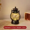 Luz nocturna de linterna LED vintage, diseño decorativo de lámpara de aceite, 12cm - Plata Cepillada