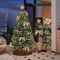 3m premium large DIY Christmas tree set with lights, bows, and pearl garlands ornaments - Cream Bows + Lights + No Tree Skirt / 3m (300cm)