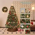 Albero di Natale da 1,8 m con set di ornamenti, luci e palline - Sogno di Neve Rossa (Senza Base) / 1.8m