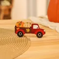 Wooden harvest festival red truck pendant with pumpkins for Thanksgiving home decor - Red Car
