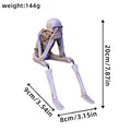 Halloween hängendes Skelett Figur aus Harz für gruselige Tischdekoration, 20 cm Höhe - Hängendes Skelett Mund Bedeckt