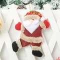 Handmade fabric Santa Claus hanging ornament for festive Christmas tree decoration - Dancing Santa