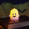 Cute glowing ghost night light with a warm yellow LED for Halloween home decor. - Smiling Ghost (Style 1) / 6.5*6cm