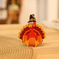 Colorful hand-painted wooden turkey pendant for Thanksgiving and Harvest Festival decor - Turkey