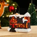 Warm lit-up resin Christmas snow house miniature figurine for festive holiday decor - Style A