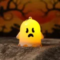 Cute glowing ghost night light for Halloween decoration with a warm yellow LED glow. - Melancholy Ghost (Style 3) / 6.5*6cm
