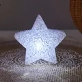 White glowing star-shaped LED atmosphere light for holiday decor and stage performance - Handheld / 8cm / White