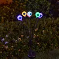Solar-powered glowing eyeball garden stake lights for Halloween outdoor decor. - Colorful / 6-Heads