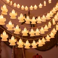 Süße weiße Gespenster-LED-Lichterkette für Halloween-Party-Deko - Geist-Stil / Batterietyp