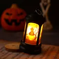 Vintage Halloween LED lantaarn met gloeiende zwarte kat en pompoen voor feestdecoratie - Pompoen & Zwarte Kat Stijl / 7*13.5cm