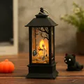 Λεπτομερής προβολή φαναριού LED Halloween με σχέδιο σκελετού και ζεστό τρεμόπαιγμα - Σχέδιο Σκελετού / 5x5x13cm