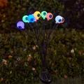Solar Halloween eyeball pathway lights with colorful glowing spheres for garden decor. - Colorful / 10 Heads