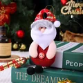 Cute handcrafted Santa Claus plush ornament for festive Christmas tree decoration and gifts - Santa Claus with Bead Chain