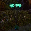 Halloween solar-powered glowing eyeball garden stake lights for outdoor decor - Green / 6-Heads