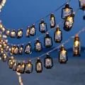 Retro mini lantern LED string lights for outdoor camping and festival decoration - Camping Lantern String-Battery Powered / 10m 80LEDs