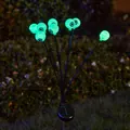 Luces solares de Halloween para jardín con ojos verdes brillantes para decoración exterior - Verde / 10 cabezas