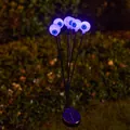 Estacas de jardín solares con globos oculares morados brillantes para Halloween exterior - Púrpura / 6 Cabezales