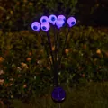 Luces solares de Halloween con forma de ojos morados brillantes para decorar el jardín exterior - Púrpura / 8 Cabezas