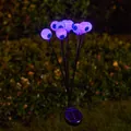 Luz solar decorativa de Halloween con ojos morados para jardín exterior - Púrpura / 10 cabezas
